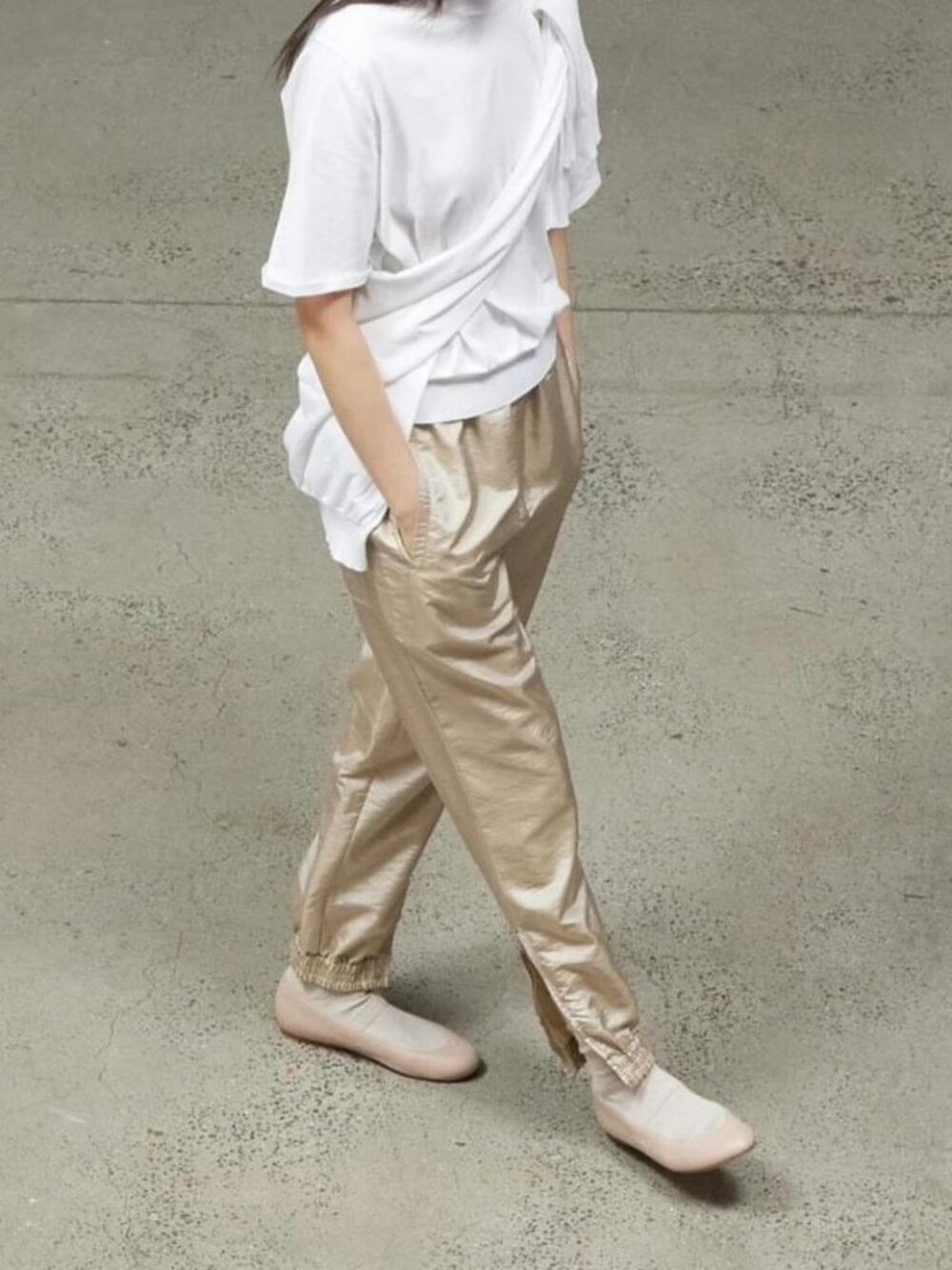 Tibi Kat Desert Sand Crispy Nylon Jogger